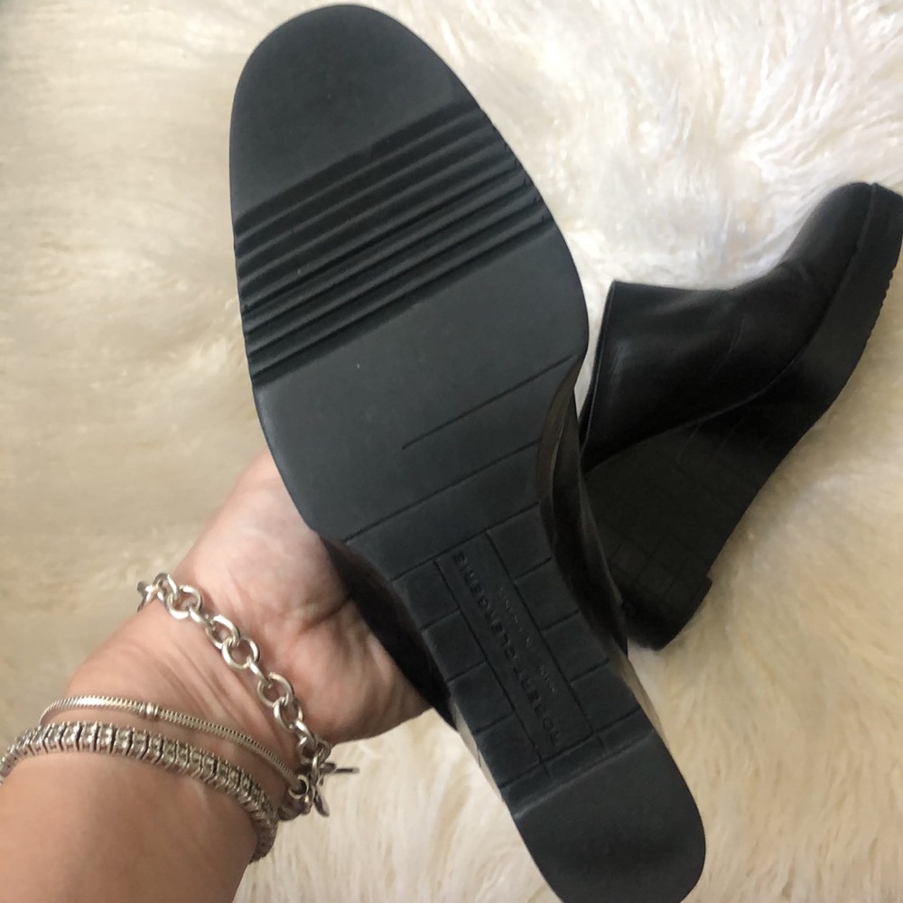 Vintage ROBERT CLERGERIE High Heel Mules slides Shoes Leather Chunky Platform - Picture 6 of 11